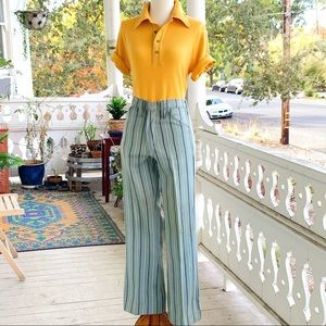 Vintage 70s Pinstripe Center Creased Trouser Pants